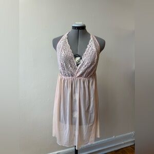 Blush Lace Halter Chemise